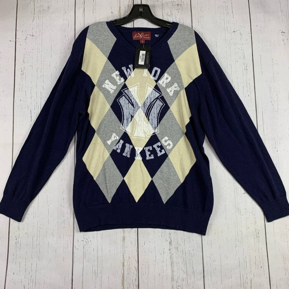 New York NY Yankees MLB‎ Red Jacket Blue Sweatshirt New Men